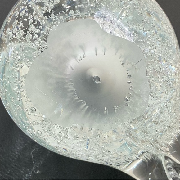 Murano Style Clear Glass Bird Paperweight Controlled Bubbles Art Glass Bird - Picture 13 of 15